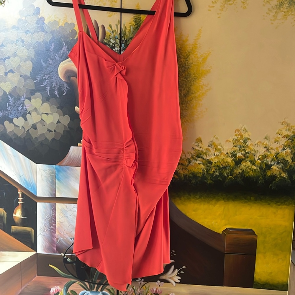 Sexy red PRADA mini dress side zip couture sz 40